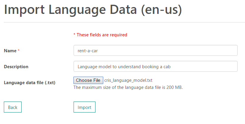 Language Data Upload